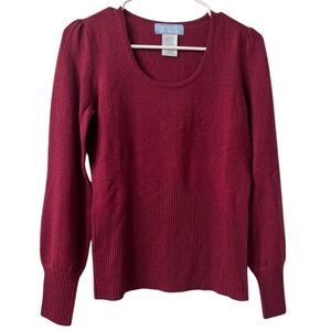 U-Knit Dark Red Cashmere Sweater Missy Size Small